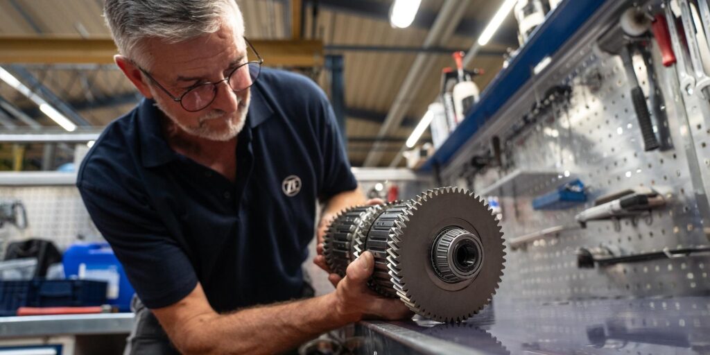Root Cause Analysis (RCA): A Step-by-Step Guide to Solving Industrial Equipment Failures Technician collecting physical evidence during Root Cause Analysis (RCA) of gearbox failure