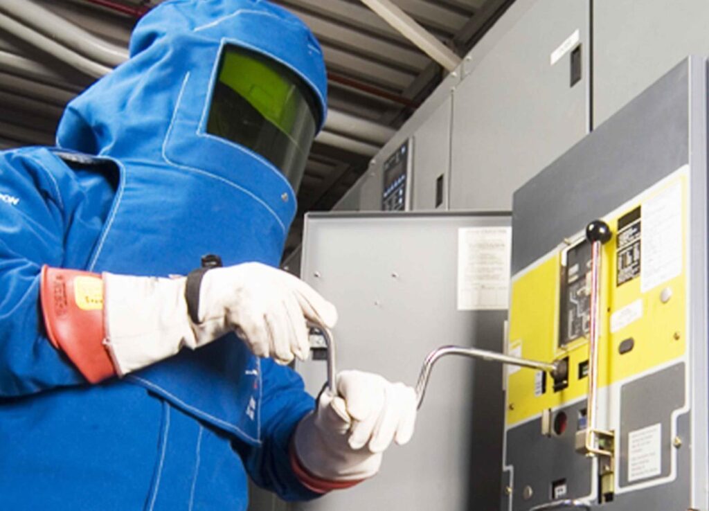 Arc flash safety procedures during industrial electrical maintenance